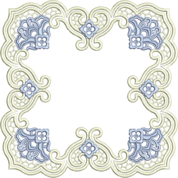 Cutwork by Sue Box - Square Doily Embroidery Motif