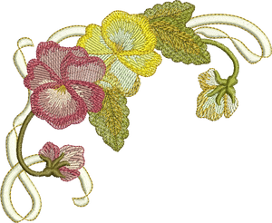 Vittoria - Floral elegance machine embroidery motif by Sue Box