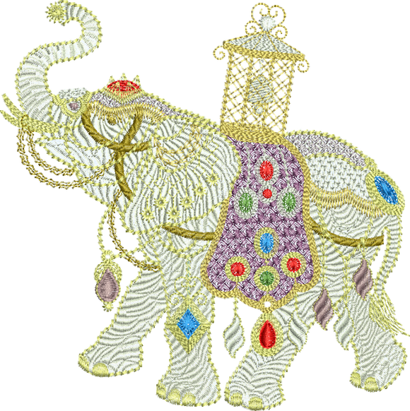 Elephant Extra Large Embroidery Motif - 01 XLG designs by Sue Box