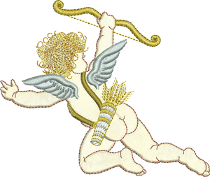 Cupid Embroidery Motif - 02 by Sue Box