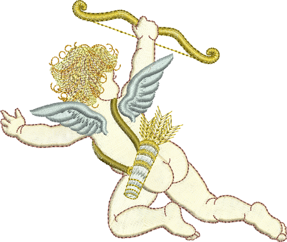 Cupid Embroidery Motif - 02 by Sue Box