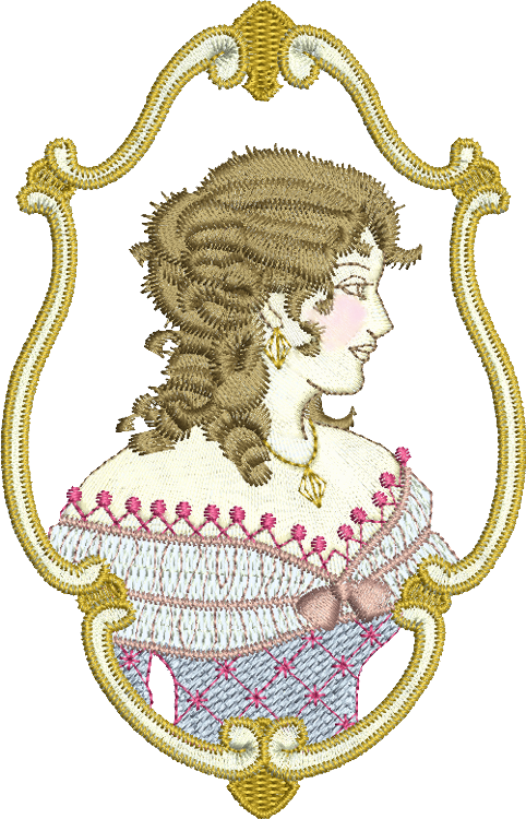 Lady Ella Rose Embroidery Motif - 02 -  A Romantic Era - by Sue Box