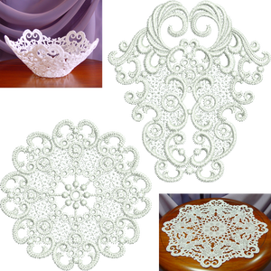 Lace - Large Lace Doily FSL Embroidery Motif - 02 by Sue Box