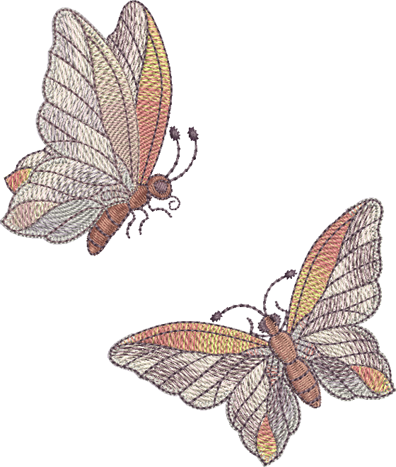 Mini Butterfly Embroidery Motif 1 & 2 -02 by Sue Box