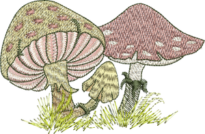 Fairy  Mushrooms Embroidery Motif - 02 by Sue Box