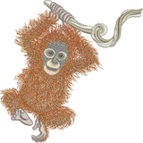 Orangutan Baby Ape Embroidery Motif - 02 - Zoo Babies by Sue Box -