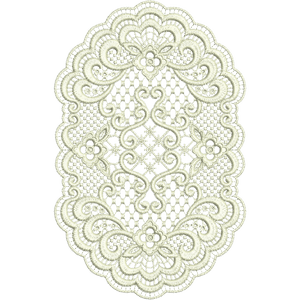 Lace - Oval Doily Embroidery Motif by Sue Box