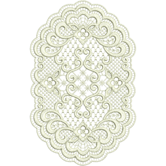 Lace - Oval Doily Embroidery Motif by Sue Box