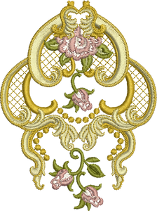 Roses Embroidery Motif -02 - Golden Classic by Sue Box