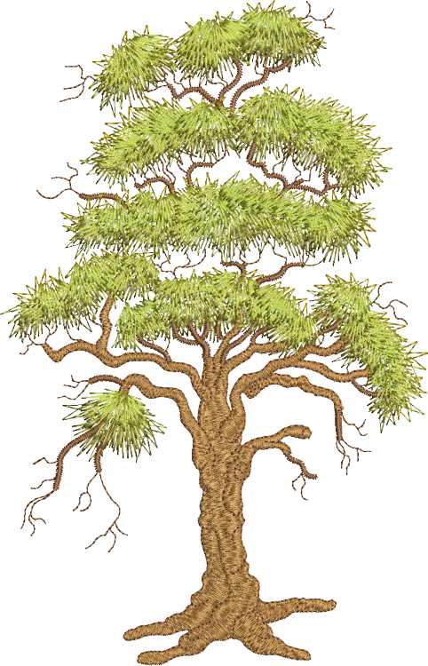 Tall Oak Tree Embroidery Motif - 02 by Sue Box