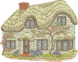 Thatched Cottage Embroidery Motif - 02 by Sue Box