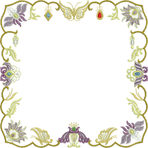 Jewel Border Large - Embroidery Motif - 03LG by Sue Box