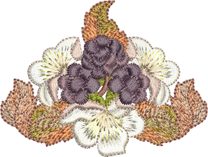 Bramble and Berry Design Embroidery Motif - 03 by Sue Box