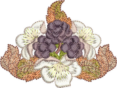 Bramble and Berry Design Embroidery Motif - 03 by Sue Box