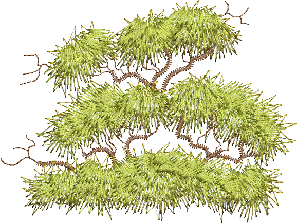 Bush Oak Tree Top Embroidery Motif - 03 by Sue Box
