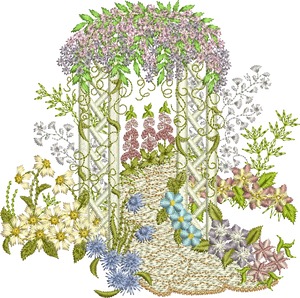 Floral Garden Arch Embroidery Motif - 03 by Sue Box
