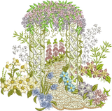 Floral Garden Arch Embroidery Motif - 03 by Sue Box