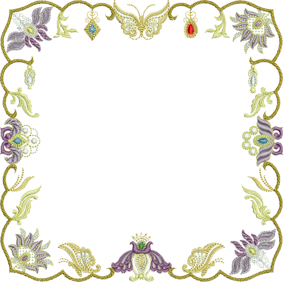 Jewel Border Small - Embroidery Motif - 03 SM by Sue Box