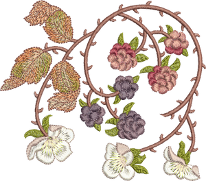 Bramble and Berries Embroidery Motif 1 - 04 by Sue Box