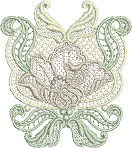 Lace Flower Design Small Embroidery Motif - 04 by Sue Box