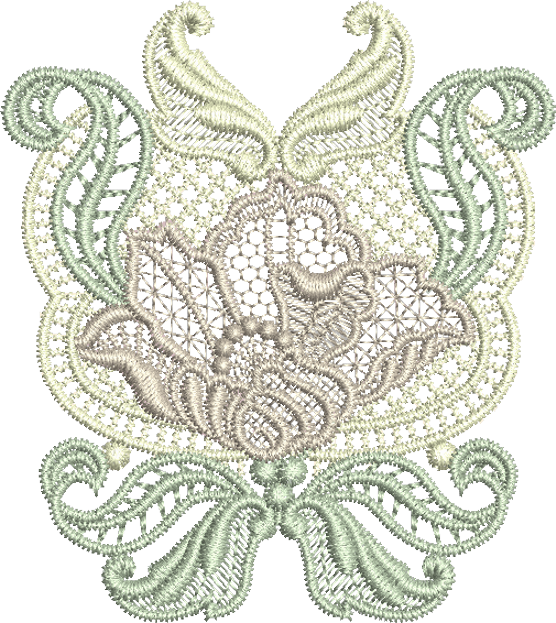 Lace Flower Design Small Embroidery Motif - 04 by Sue Box