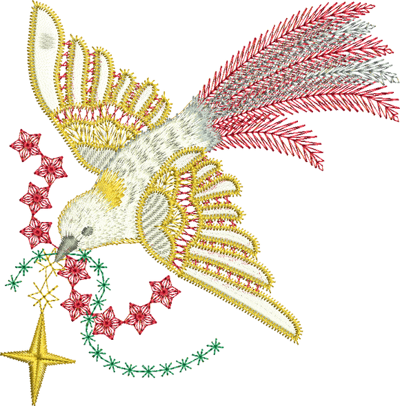 Peace Dove machine Embroidery design by Sue Box