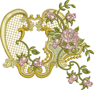 Romantic Rose Embroidery Motif - 04 by Sue Box