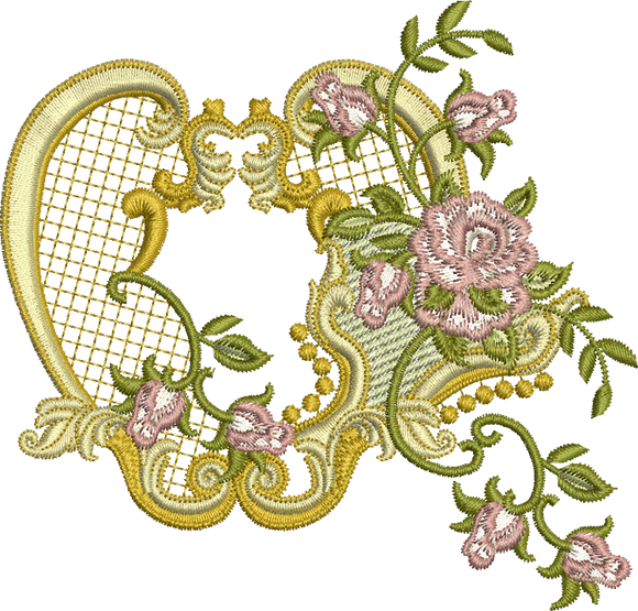 Romantic Rose Embroidery Motif - 04 by Sue Box