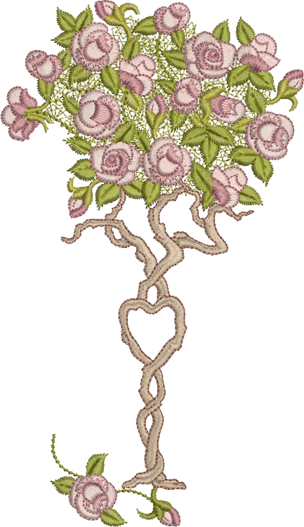 Rose Tree Embroidery Motif - 04 by Sue Box