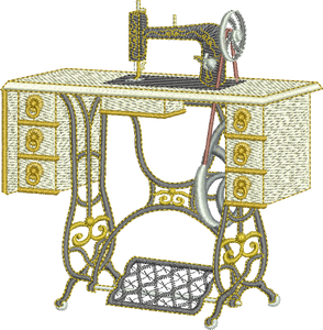 Treadle Sewing Machine Embroidery Motif - 04 by Sue Box