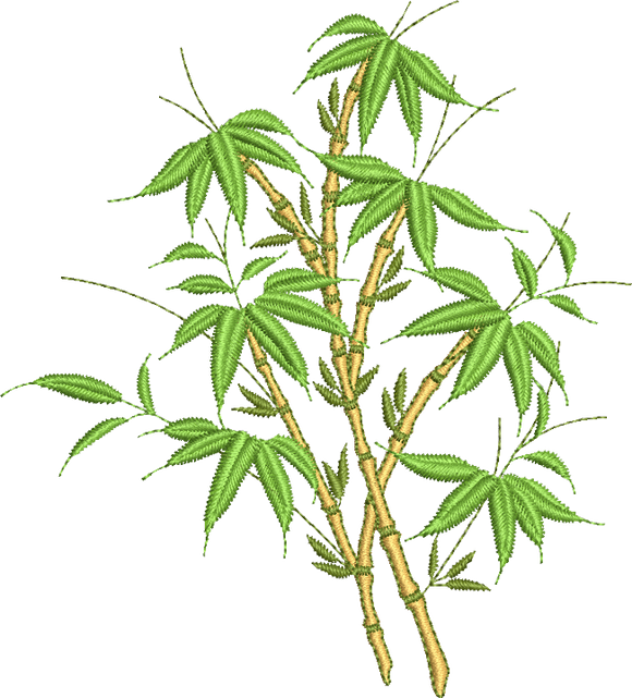 Bamboo Shoots Embroidery Motif - 05 - Zoo Babies by Sue Box