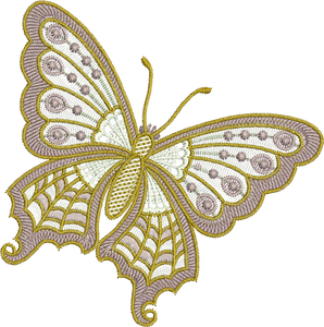 Butterfly Embroidery Motif - 05 by Sue Box