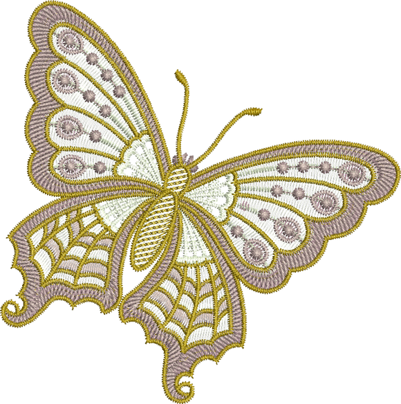 Butterfly Embroidery Motif - 05 by Sue Box