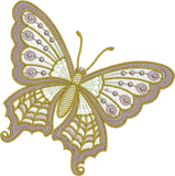 Butterfly Embroidery Motif - 05 by Sue Box