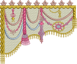 Drape-2 Sides Embroidery Motif - 05 -  A Romantic Era - by Sue Box
