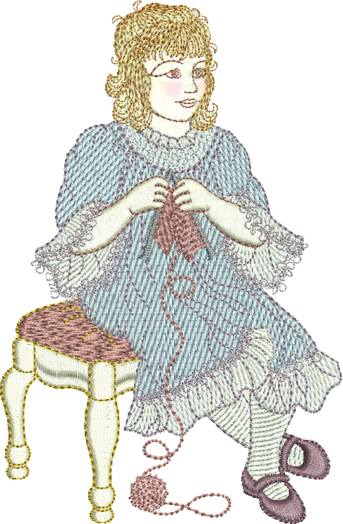 Dressmaker Edna Embroidery Motif - 05 by Sue Box