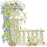 Floral Garden Scene C Embroidery Motif - 05 by Sue Box