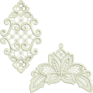 Lace - Insert and Lacy Flower Embroidery Motif by Sue Box