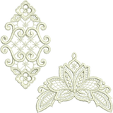 Lace - Insert and Lacy Flower Embroidery Motif by Sue Box