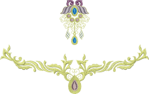 Jewel Flower 1 and Jewel Motif D - Embroidery Design - 05 by Sue Box