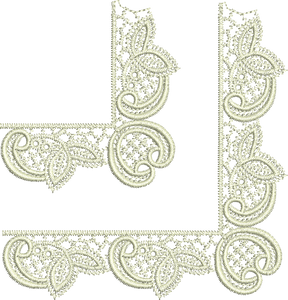 Lace - Abir Leaf Corners Embroidery Motif - 06 by Sue Box