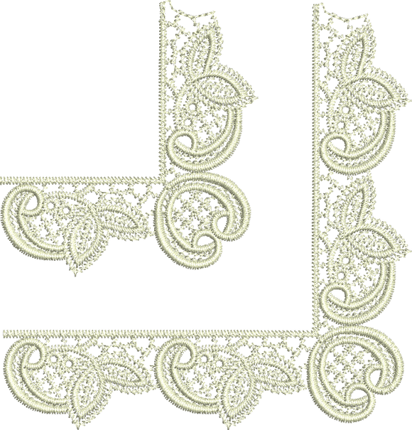 Lace - Abir Leaf Corners Embroidery Motif - 06 by Sue Box