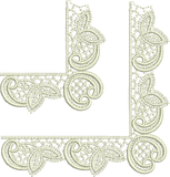 Lace - Abir Leaf Corners Embroidery Motif - 06 by Sue Box