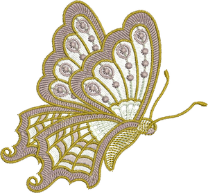 Butterfly Side Embroidery Motif - 06 by Sue Box