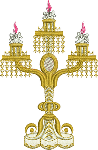 Candlestick Embroidery Motif - 06 -  A Romantic Era - by Sue Box