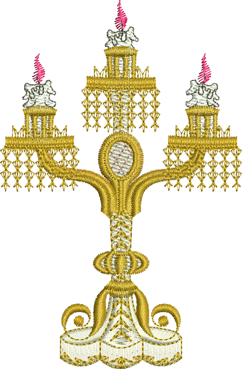 Candlestick Embroidery Motif - 06 -  A Romantic Era - by Sue Box