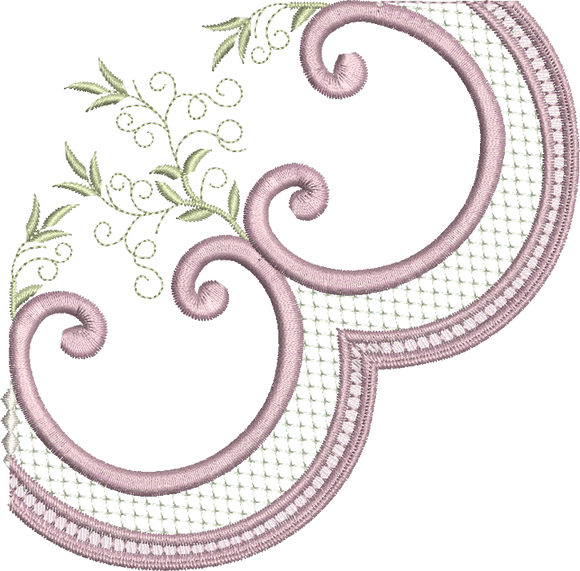 Classic Border Corner Embroidery Motif - 06 by Sue Box