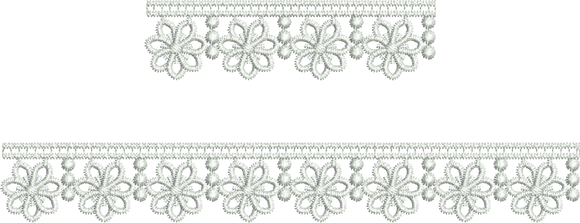 Lace Flower border Embroidery Motif - 06 - Classic Lace - by Sue Box