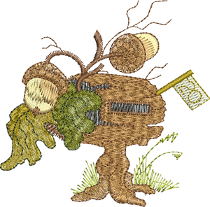 Mail Box and Acorns Embroidery Motif - 06 by Sue Box
