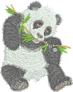 Panda Bear Embroidery Motif - 06 - Zoo Babies by Sue Box